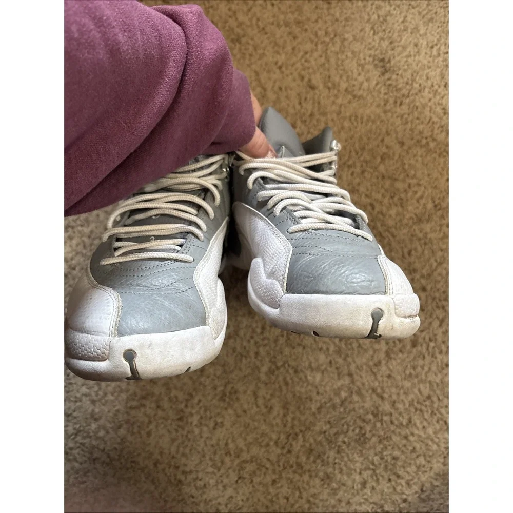 Size 11.5‎ - Jordan 12 Stealth 2022 Nike Gray White Leather Basketball Sneakers
